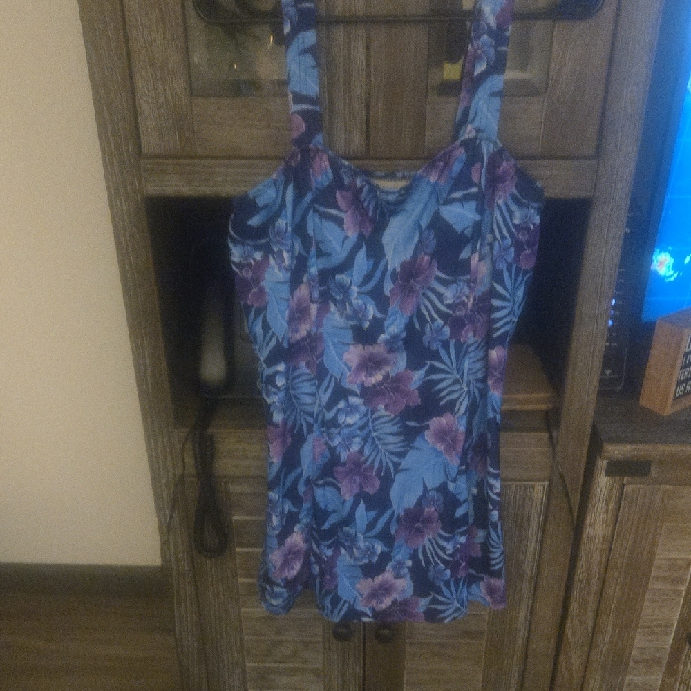 Haband Blue and Purple Floral One Piece Swimsuit